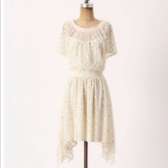 Leifnotes Cream Sequin Dot Dress (Anthropologie) - Picture 2 of 5